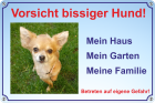 Hundeaufkleber Vorsicht bissiger Hund 30x20cm individuell