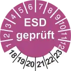 Prüfplakette ESD geprüft