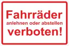 Fahrräder abstellen und anlehnen verboten