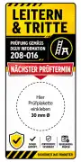 Grundplakette DGUV 208-016 Leitern und Tritte nächste Prüfung