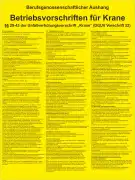 Aushang für Krane, gemäß DGUV 52