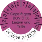 Geprüft gem.BGV D 36 Leitern und Tritte