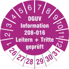 Prüfplakette DGUV Information 208-016 Leitern und Tritte geprüft am