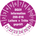 Prüfplakette DGUV Information 208-016 Leitern und Tritte geprüft am