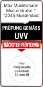 Grundplakette DGUV 208-016 Leitern und Tritte nächste Prüfung