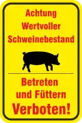 Wertvoller Schweinebestand Schild als Aufkleber