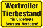 Wertvoller Tierbestand Schild als Aufkleber