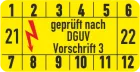Prüfplakette DGUV Vortschrift 3 eckig