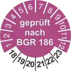 Geprüft nach BGR 186