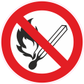 Keine offene Flamme Feuer, offene Zündquelle und Rauchen verboten