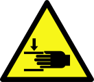 Warnung vor Handverletzungen Aufkleber
