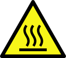 Warnung vor heißer Oberfläche Aufkleber