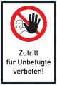 Zutritt für Unbefugte verboten als Aufkleber